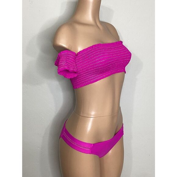 New fuchsia smocked bikini set. My bottoms are a slightly different design - Picture 9 of 12